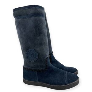 Chanel 2011 Navy Shearling Boots